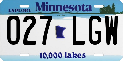 MN license plate 027LGW