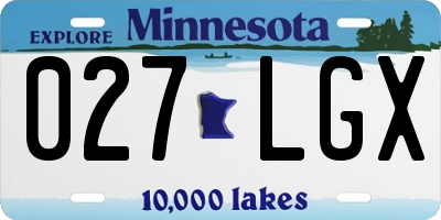 MN license plate 027LGX