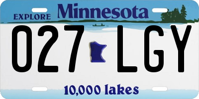 MN license plate 027LGY