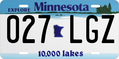MN license plate 027LGZ