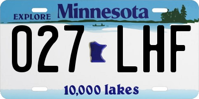 MN license plate 027LHF