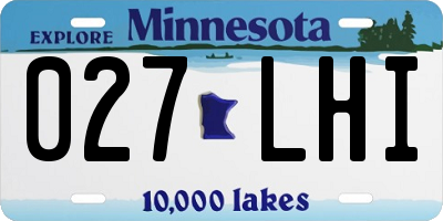 MN license plate 027LHI