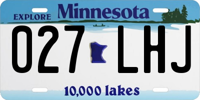 MN license plate 027LHJ