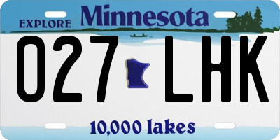 MN license plate 027LHK