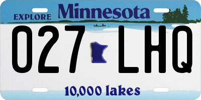 MN license plate 027LHQ