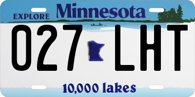 MN license plate 027LHT