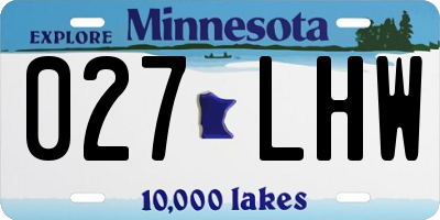 MN license plate 027LHW