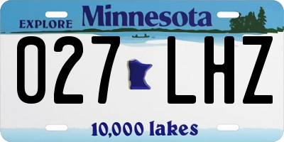 MN license plate 027LHZ