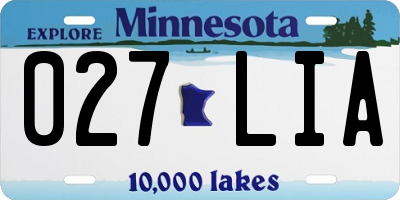 MN license plate 027LIA