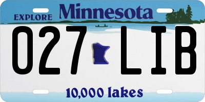 MN license plate 027LIB