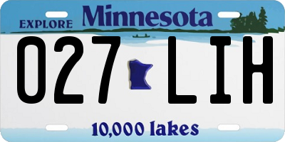 MN license plate 027LIH
