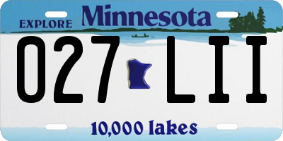MN license plate 027LII