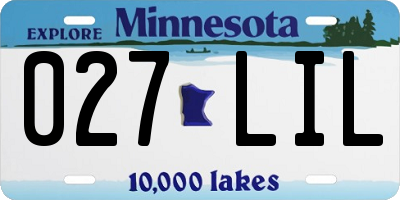 MN license plate 027LIL