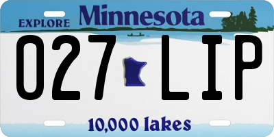 MN license plate 027LIP