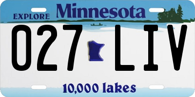 MN license plate 027LIV