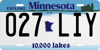 MN license plate 027LIY