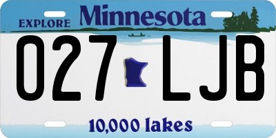 MN license plate 027LJB