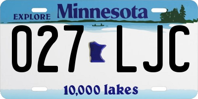 MN license plate 027LJC