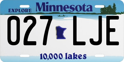 MN license plate 027LJE