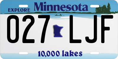 MN license plate 027LJF
