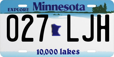 MN license plate 027LJH