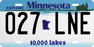 MN license plate 027LNE