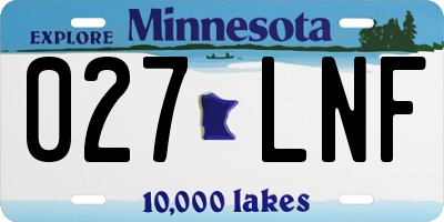 MN license plate 027LNF
