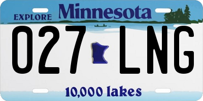MN license plate 027LNG