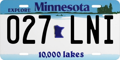 MN license plate 027LNI
