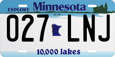 MN license plate 027LNJ