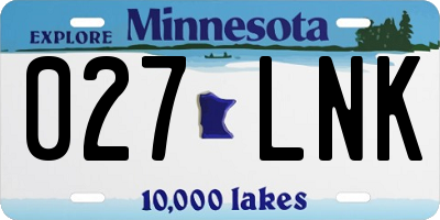 MN license plate 027LNK