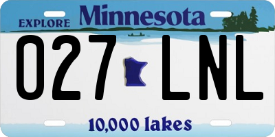 MN license plate 027LNL