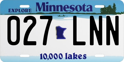 MN license plate 027LNN