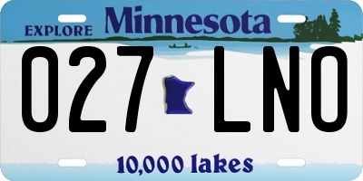 MN license plate 027LNO