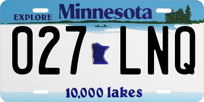 MN license plate 027LNQ