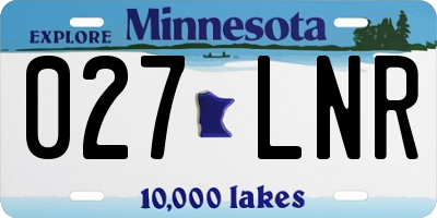 MN license plate 027LNR