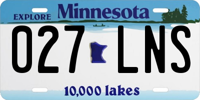 MN license plate 027LNS