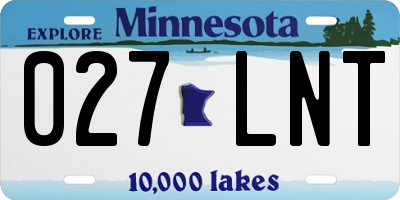 MN license plate 027LNT