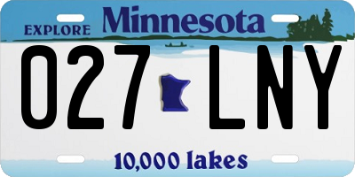 MN license plate 027LNY