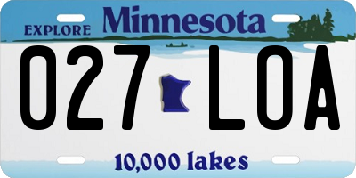 MN license plate 027LOA
