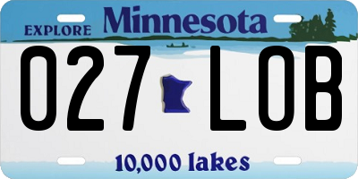 MN license plate 027LOB