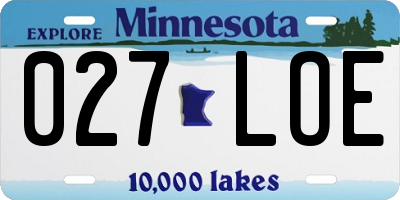 MN license plate 027LOE