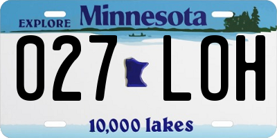MN license plate 027LOH
