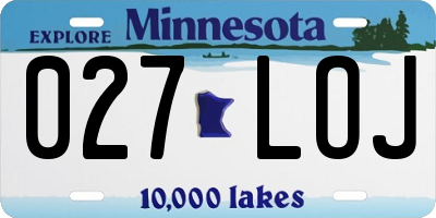 MN license plate 027LOJ