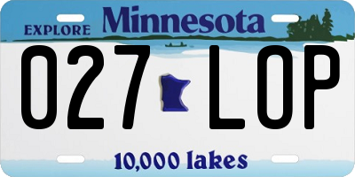 MN license plate 027LOP