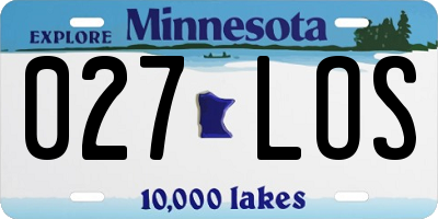 MN license plate 027LOS