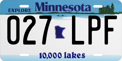 MN license plate 027LPF