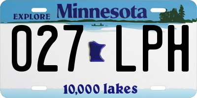 MN license plate 027LPH