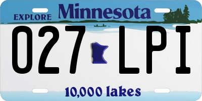 MN license plate 027LPI