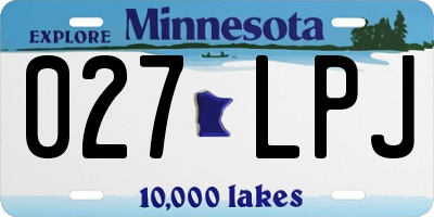 MN license plate 027LPJ